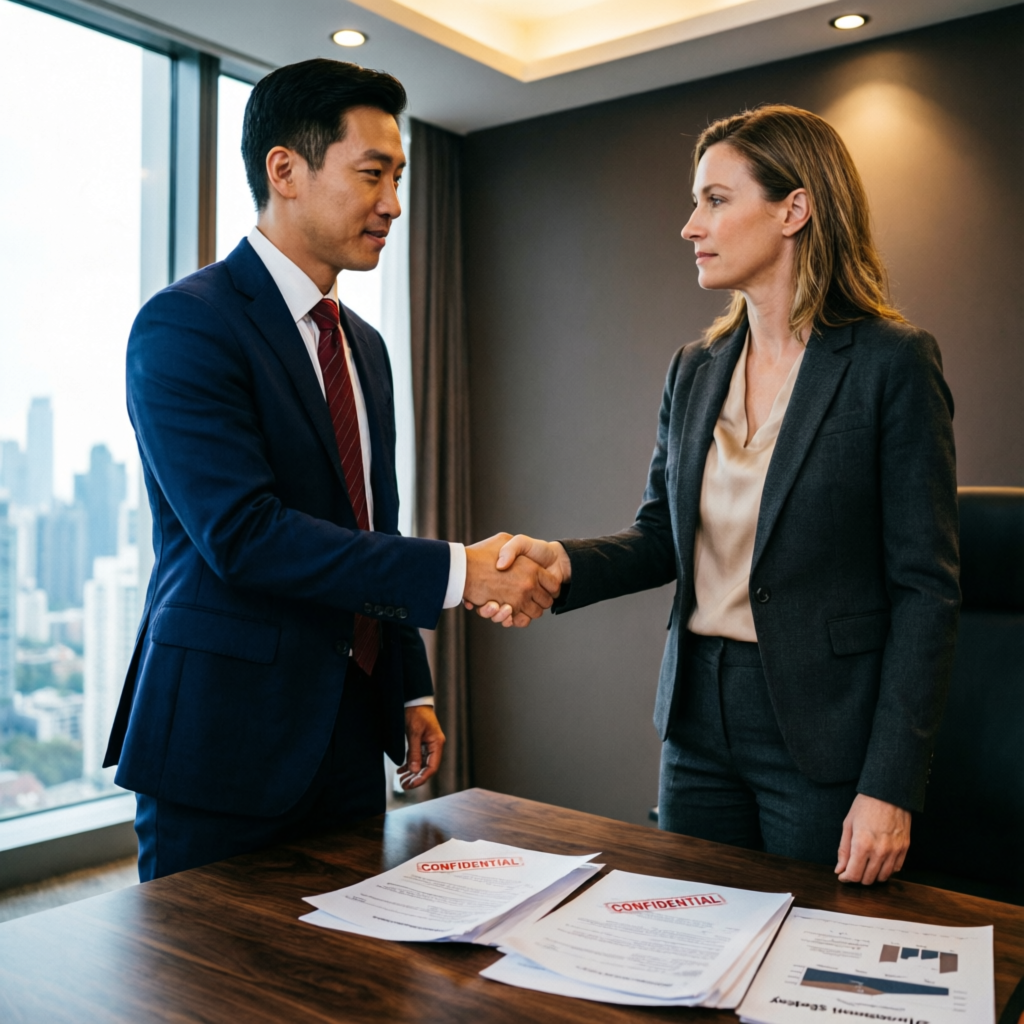 Professional handshake representing trust and partnership