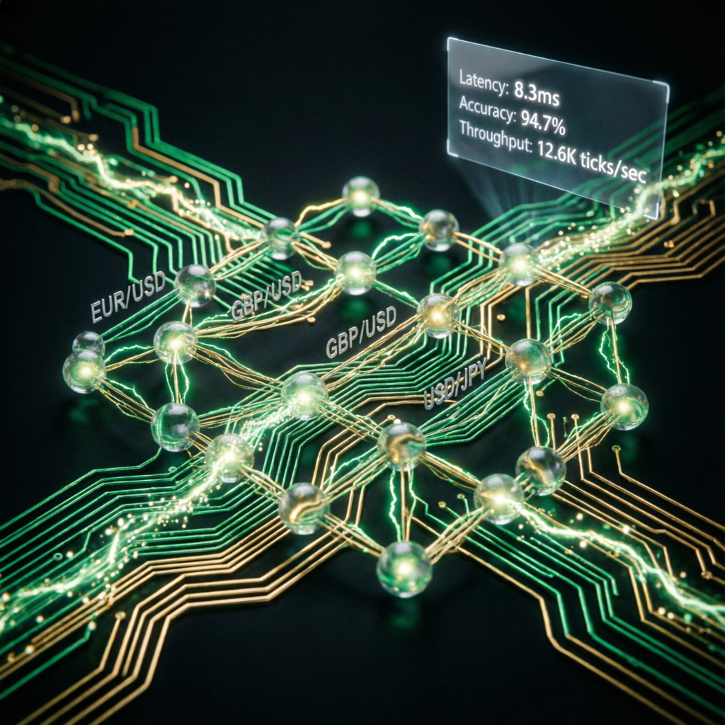 Advanced trading algorithm network processing forex data