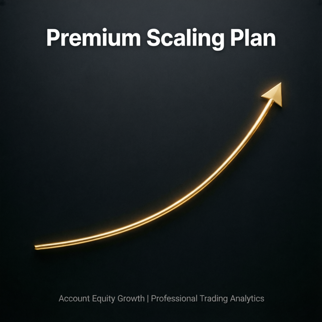 Premium scaling plan showing exponential account equity growth
