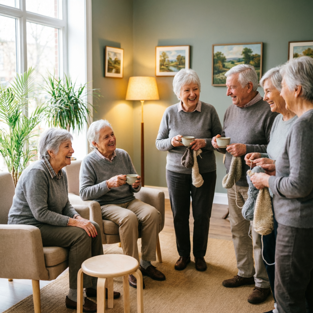 Seniors socializing