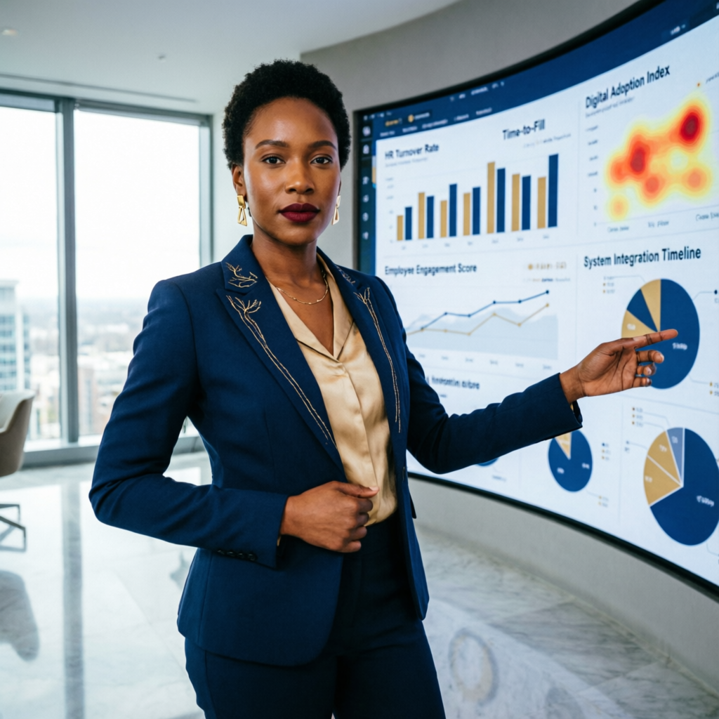 Professional presenting digital strategy