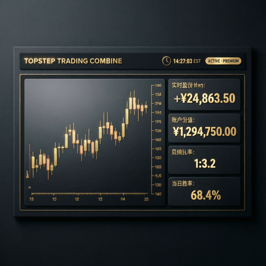 Topstep Trading Combine Dashboard with futures charts