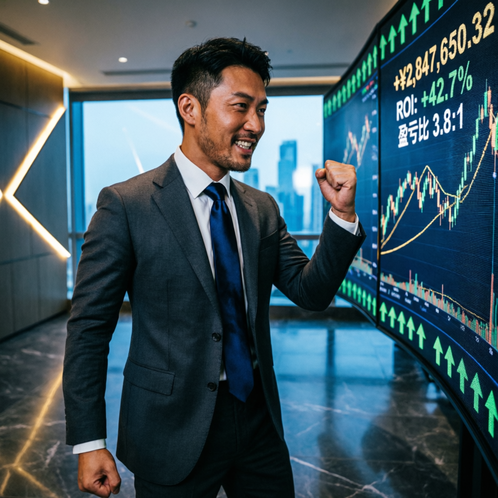 Successful trader celebrating prop firm challenge pass