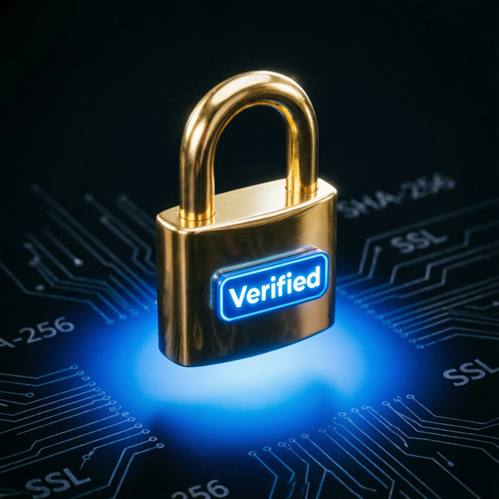 Verified security lock protecting trading account