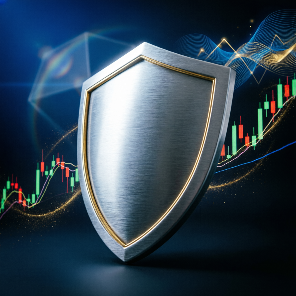 Risk management shield protecting trading account