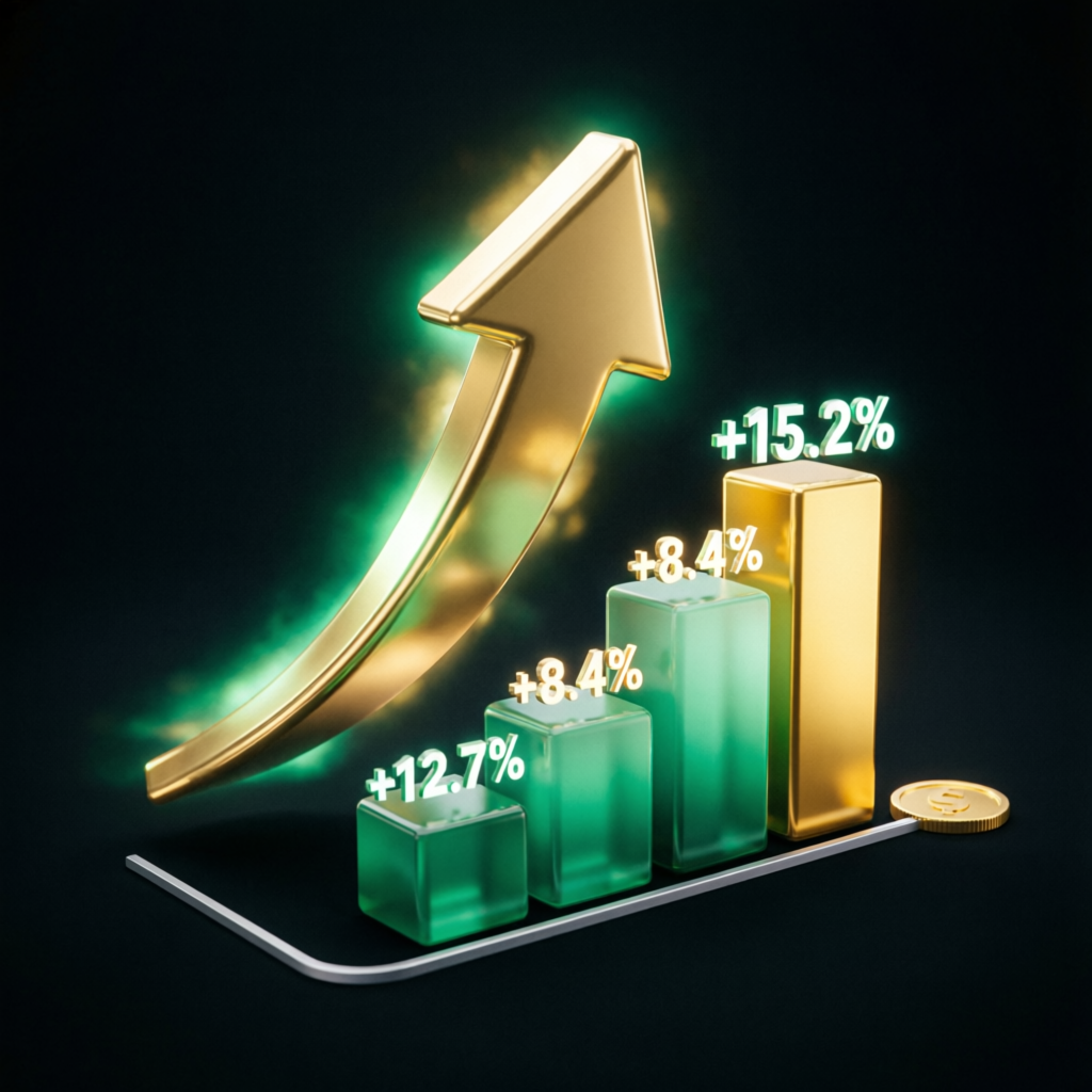Profit growth chart showing consistent returns