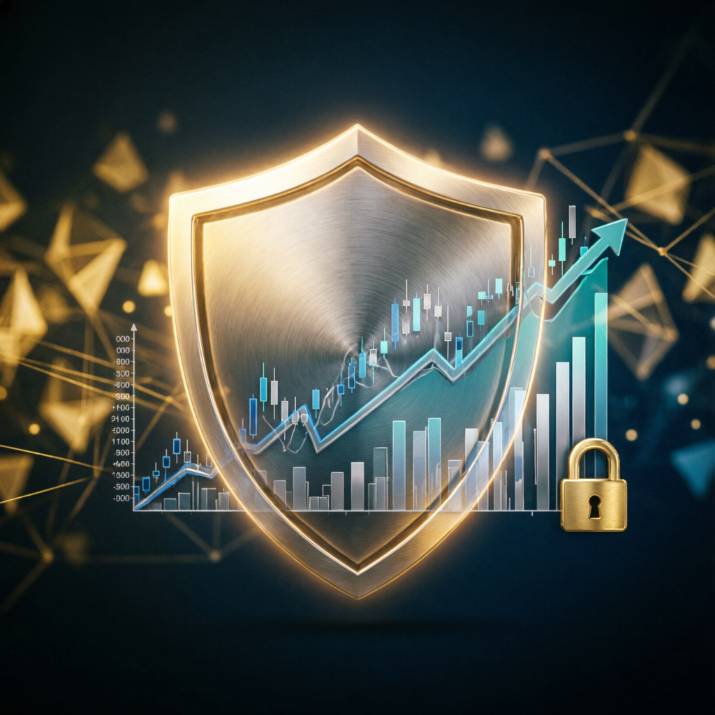 Risk management shield protecting trading profits - Topstep risk management