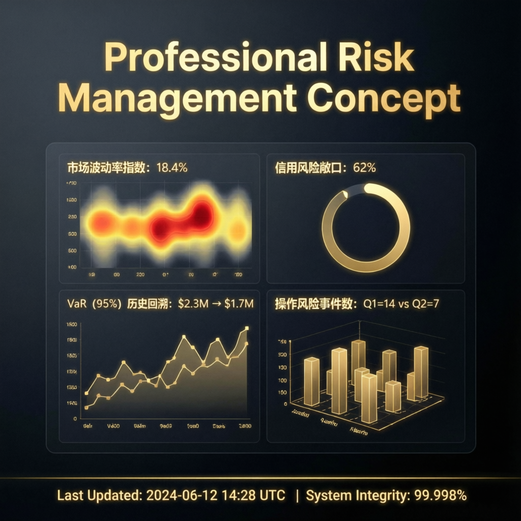 Professional risk management dashboard showing drawdown and volatility metrics