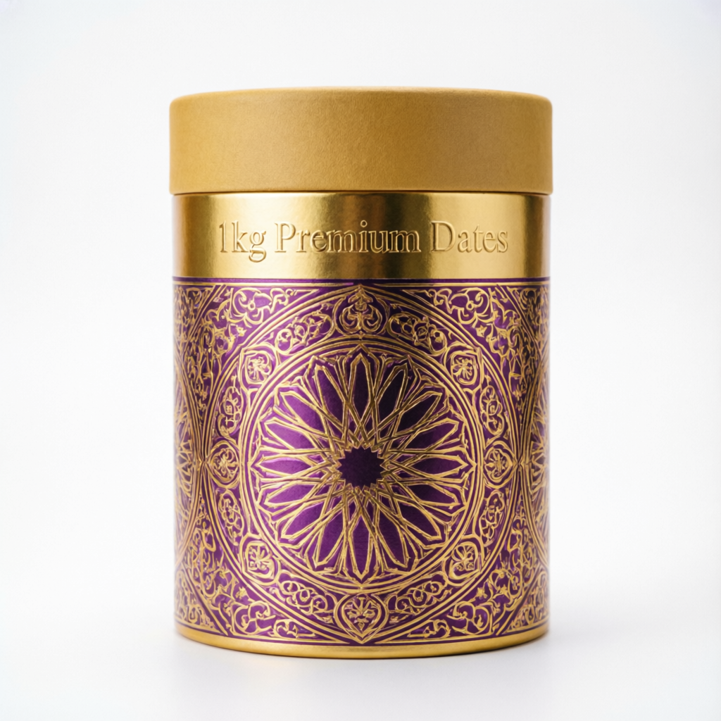 Packaging Kurma Tiub Silinder Eksklusif 1kg