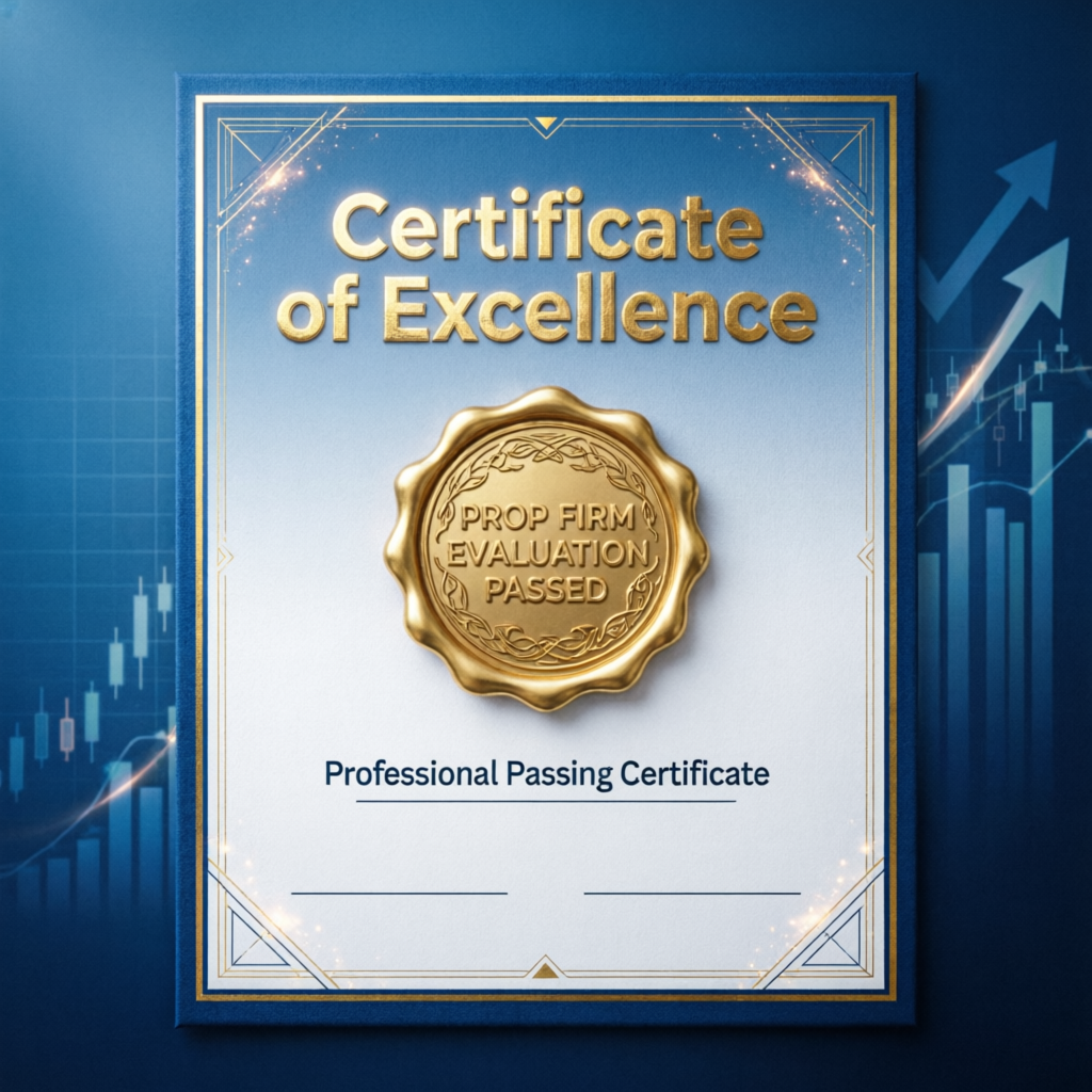 Certificate of Excellence — Prop Firm Evaluation Passed — PFM Capitals achievement