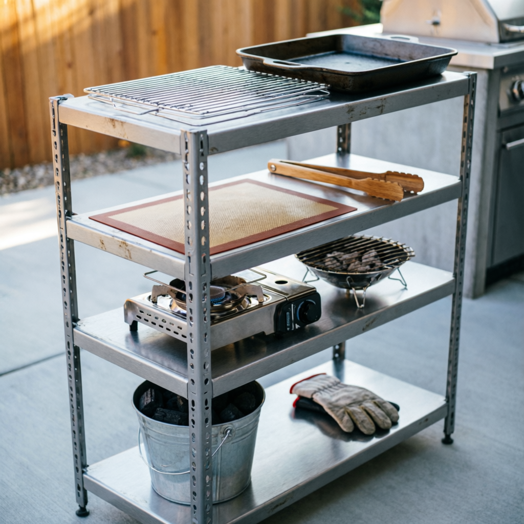 Custom Grill Racks 25 Organized Grill Station Ideas For Backyard Cooking - The Casual Muse