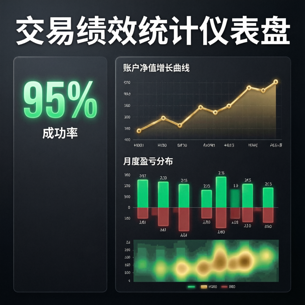 Trading performance statistics showing 95% success rate