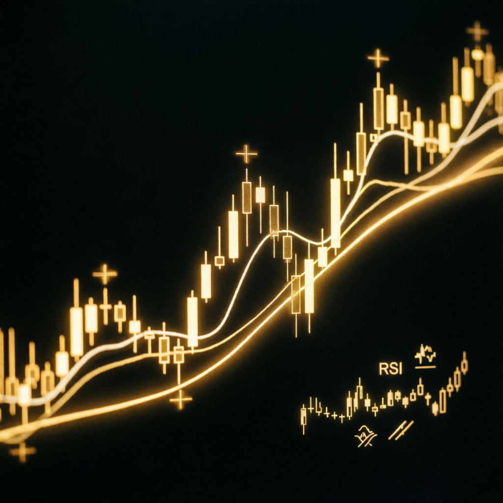 Golden Financial Chart Visualization - Trading Strategies