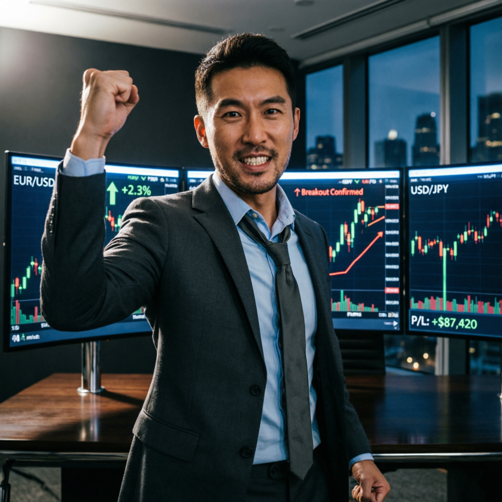 Successful Trader Celebrating - Prop Firm Challenge Passed