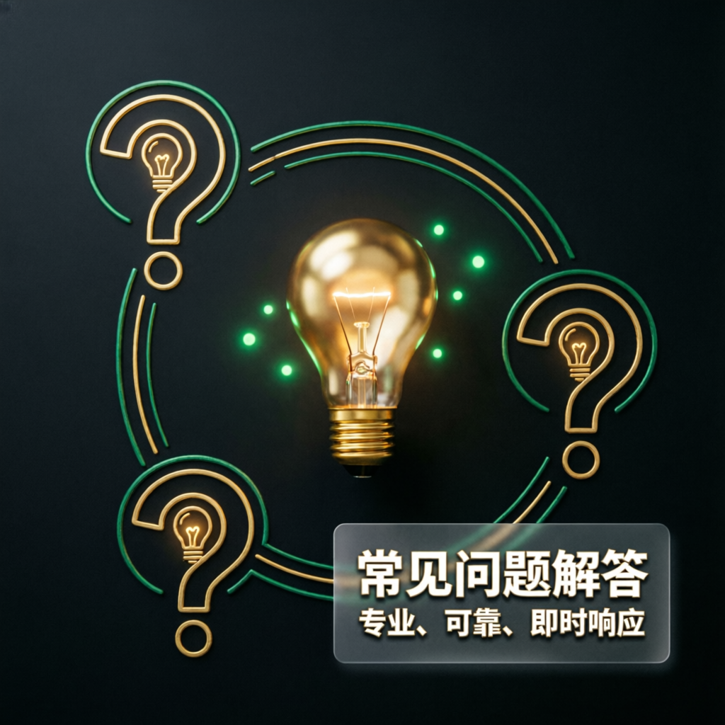 FAQ section with question marks and lightbulb - common questions about prop firm passing service