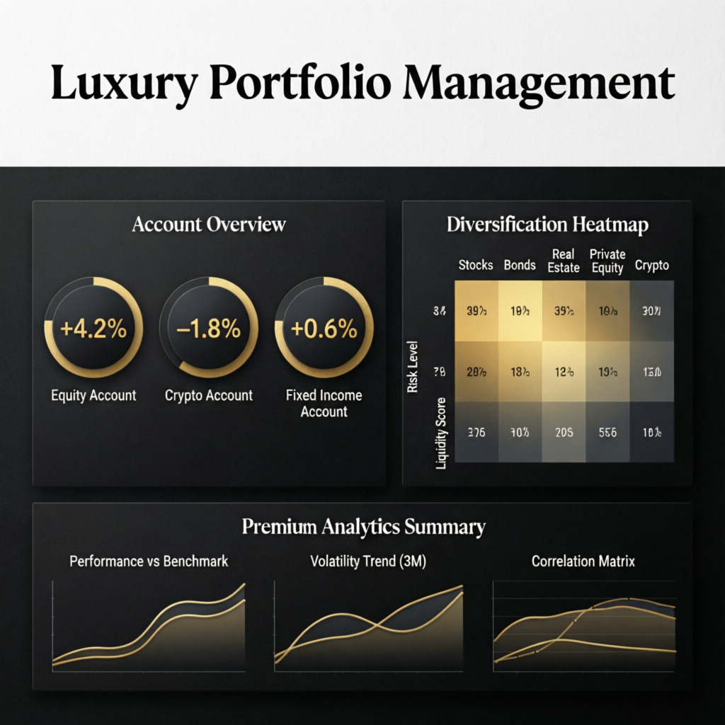 Luxury Portfolio Management Dashboard with Multiple Account Overview