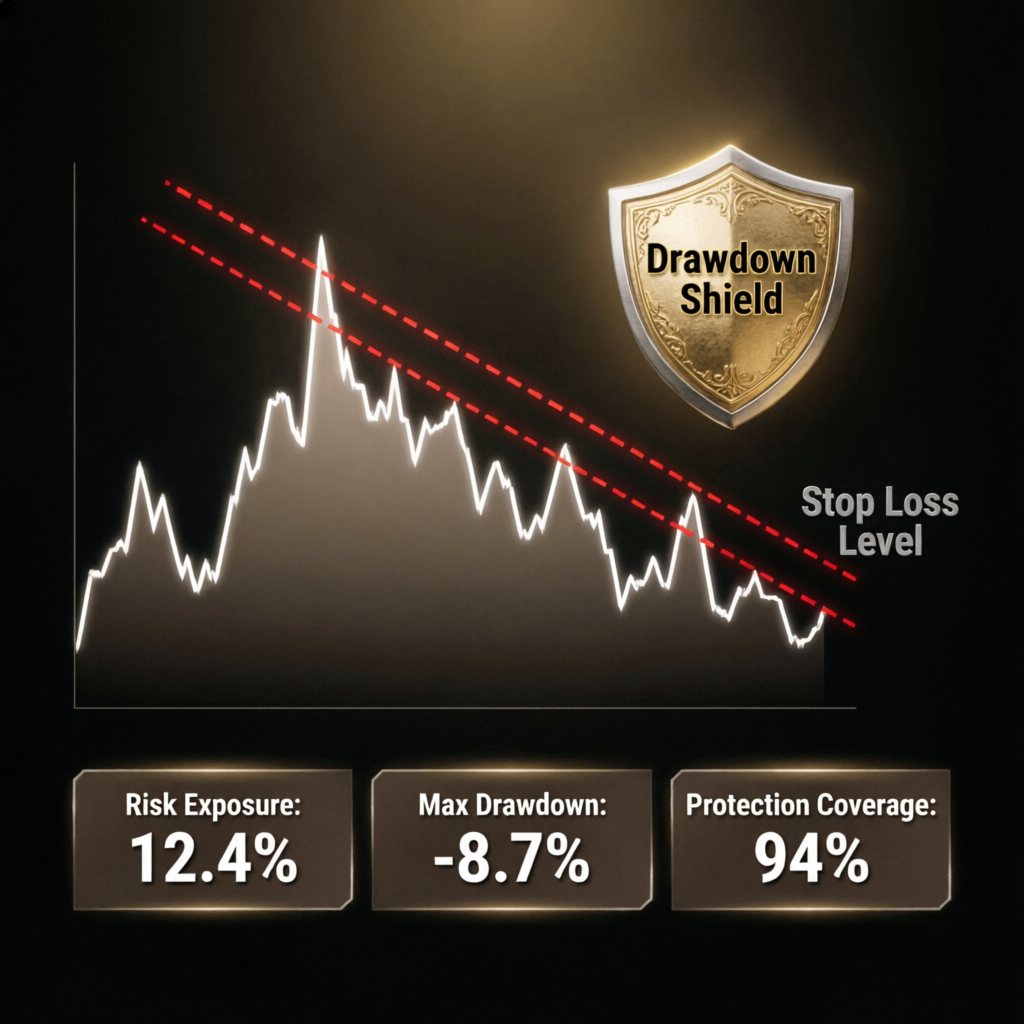 Drawdown Shield Risk Management Visualization with Stop Loss Protection