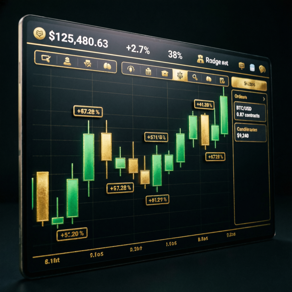 Apex Trader Funding futures trading chart with profit indicators