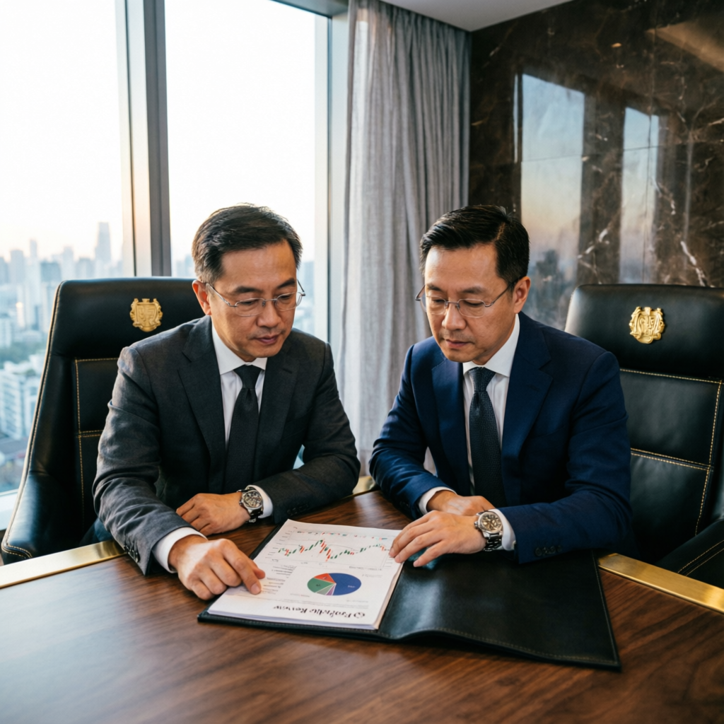 Professional consultants reviewing Apex Trader Funding rules and documentation