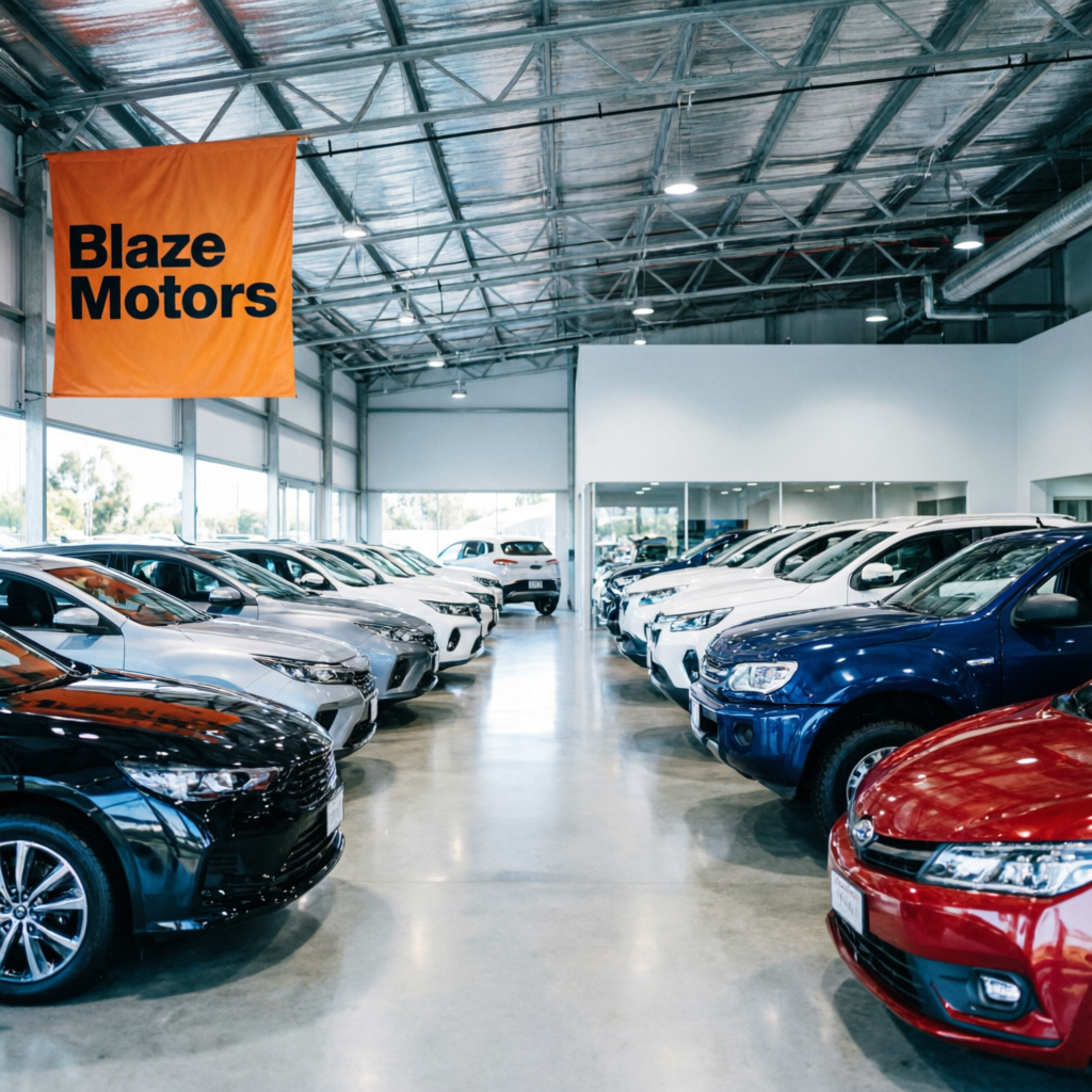 Blaze Motors Car Dealership Yard - Wide Selection of Quality Vehicles