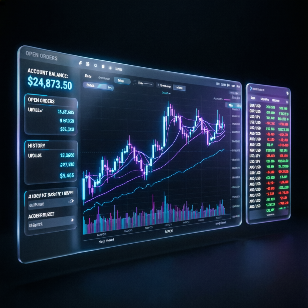 Advanced trading dashboard interface for Apex Trader Funding evaluation