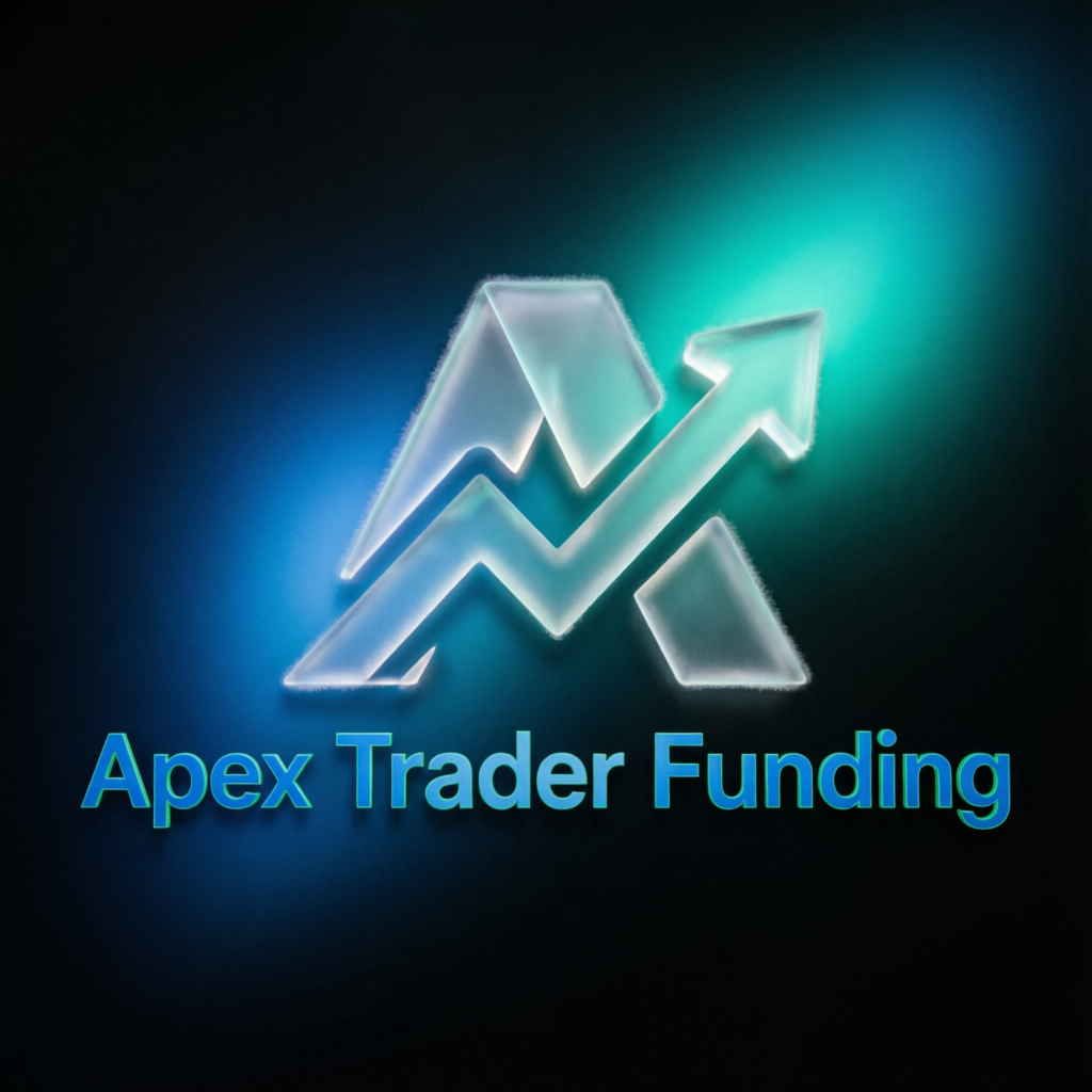 Apex Trader Funding logo with futuristic glassmorphism design