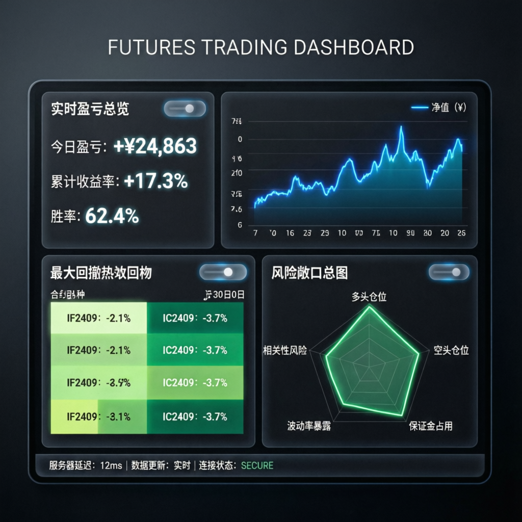Topstep Trading Combine futures dashboard showing performance metrics and profit charts