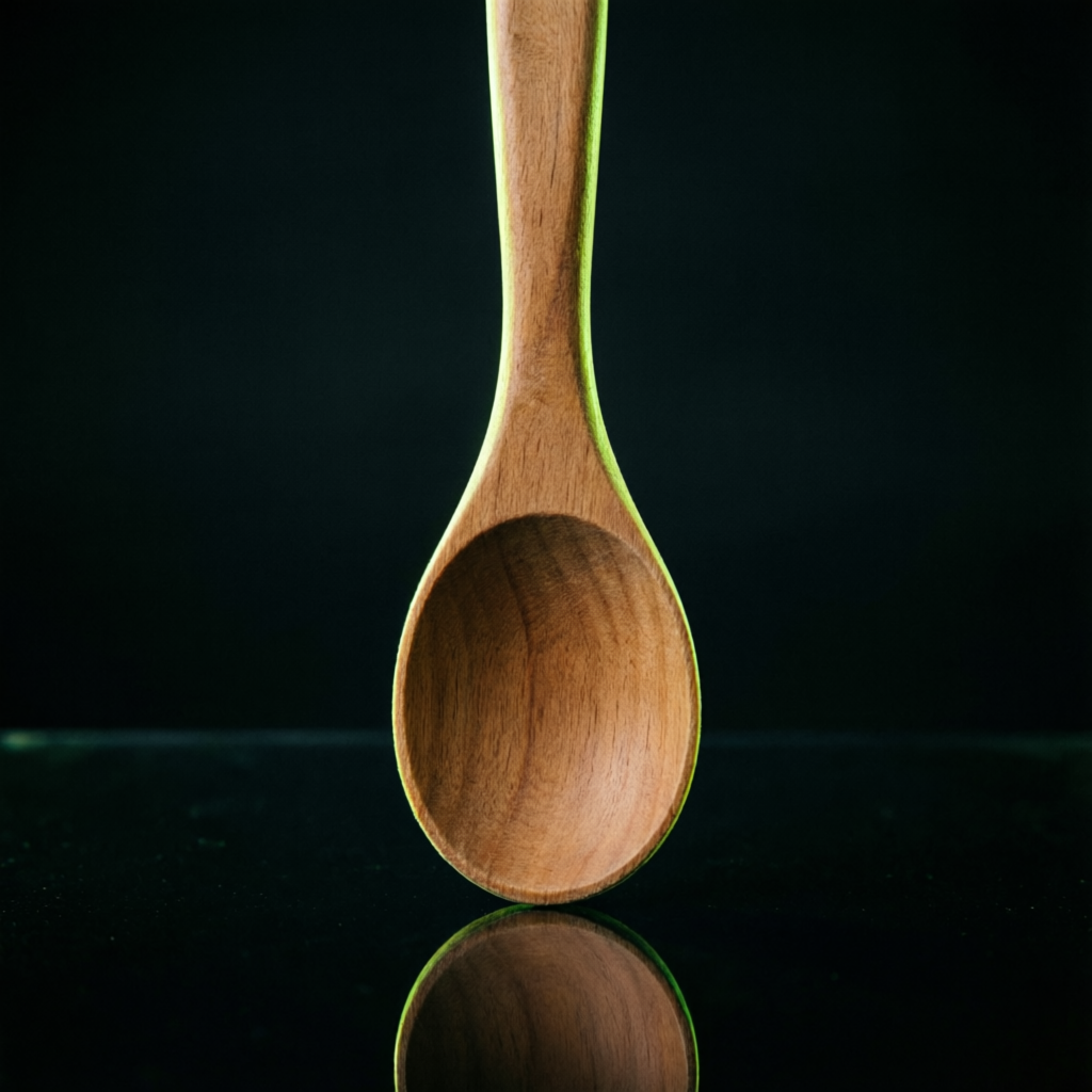 A single wooden spoon