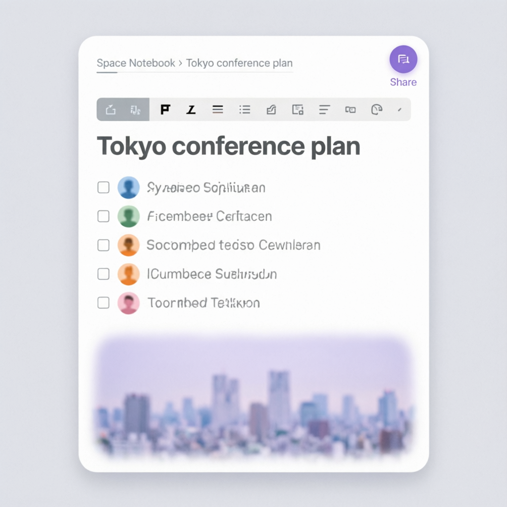 Note document interface