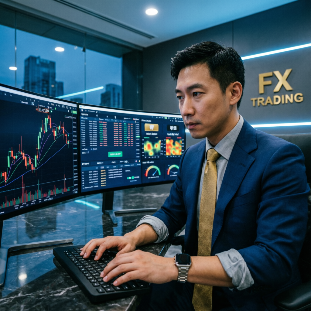 Professional forex trader using prop firm passing service