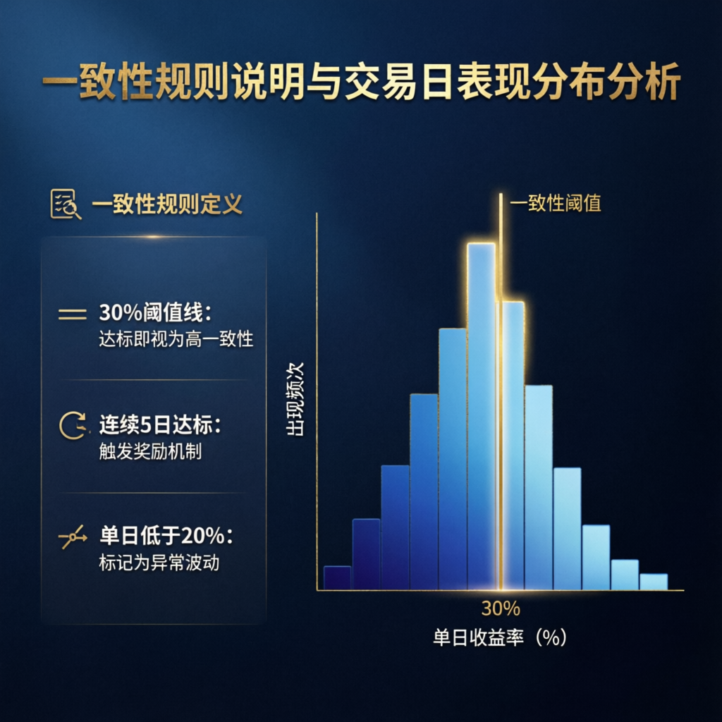 Consistency rule explained with trading day performance distribution