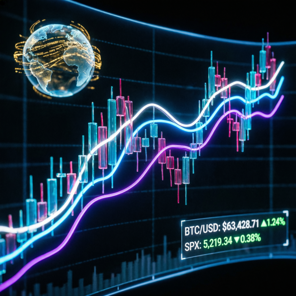 Financial market charts visualization