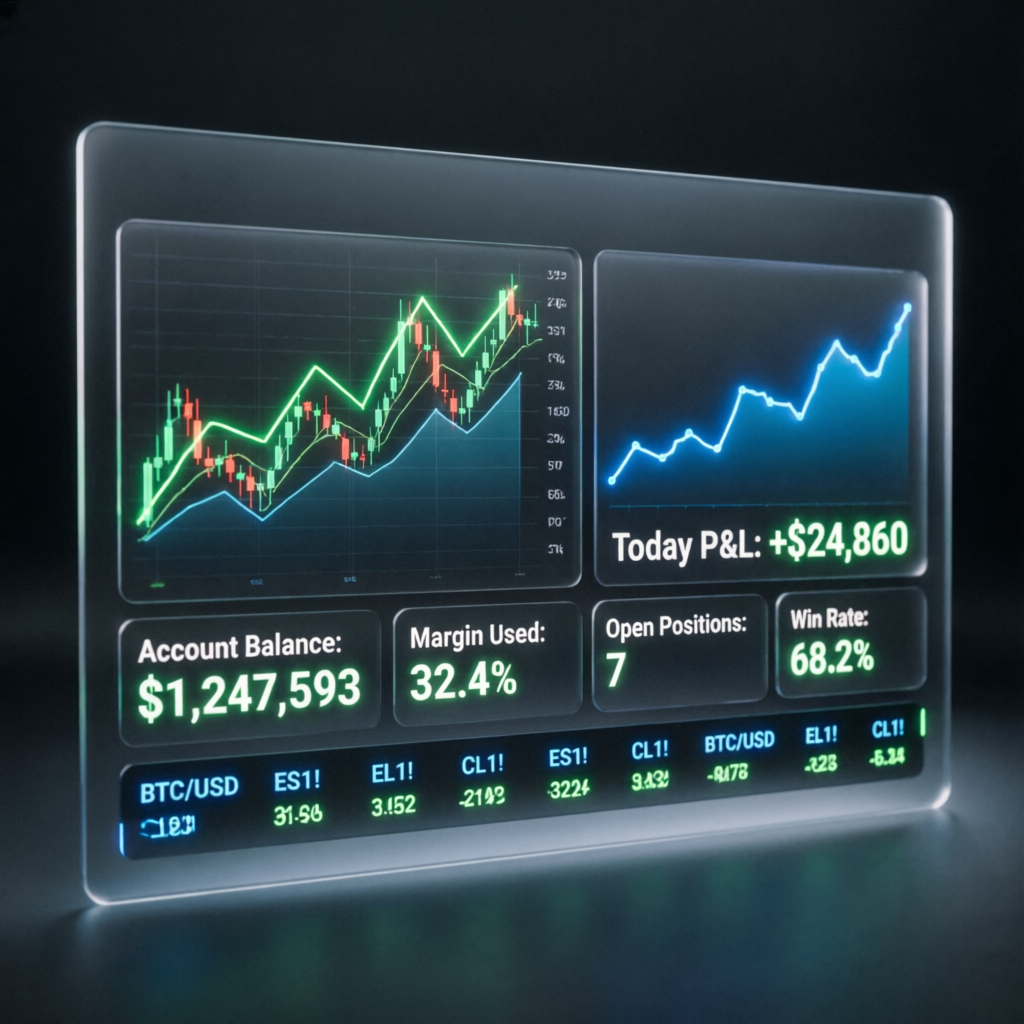 Modern trading dashboard interface