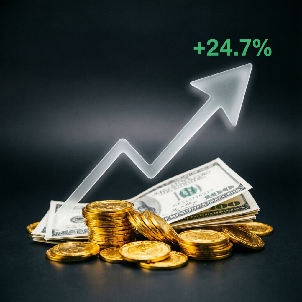 Payout proof concept with profit growth chart
