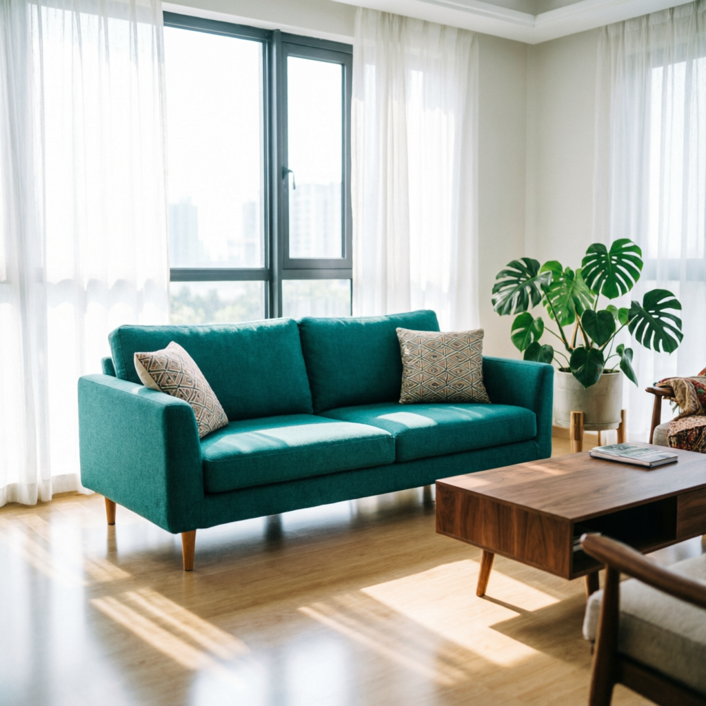 Living room after deep cleaning