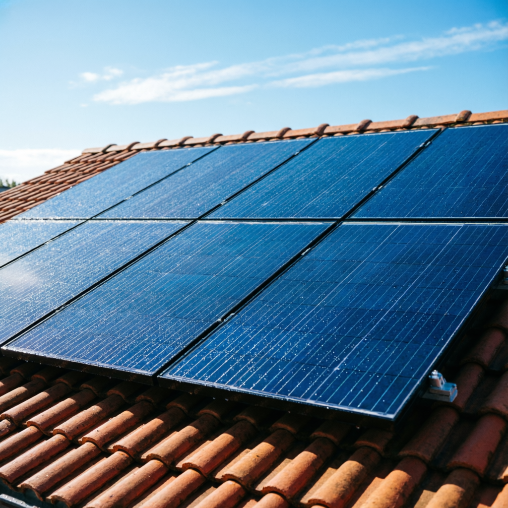 Solar array after cleaning