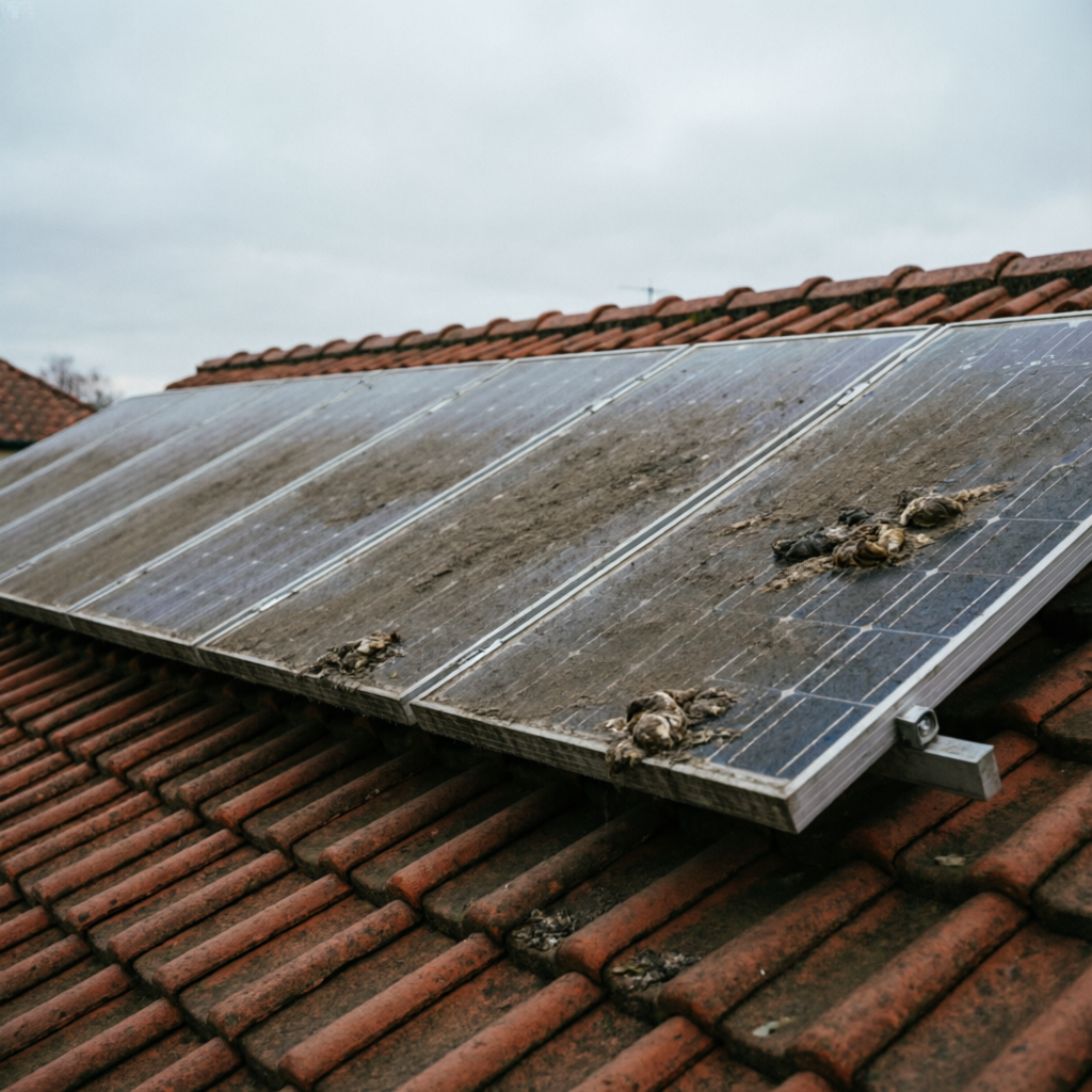 Solar array before cleaning