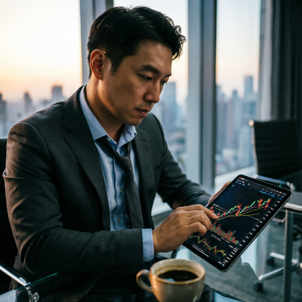 Trader Analyzing Charts