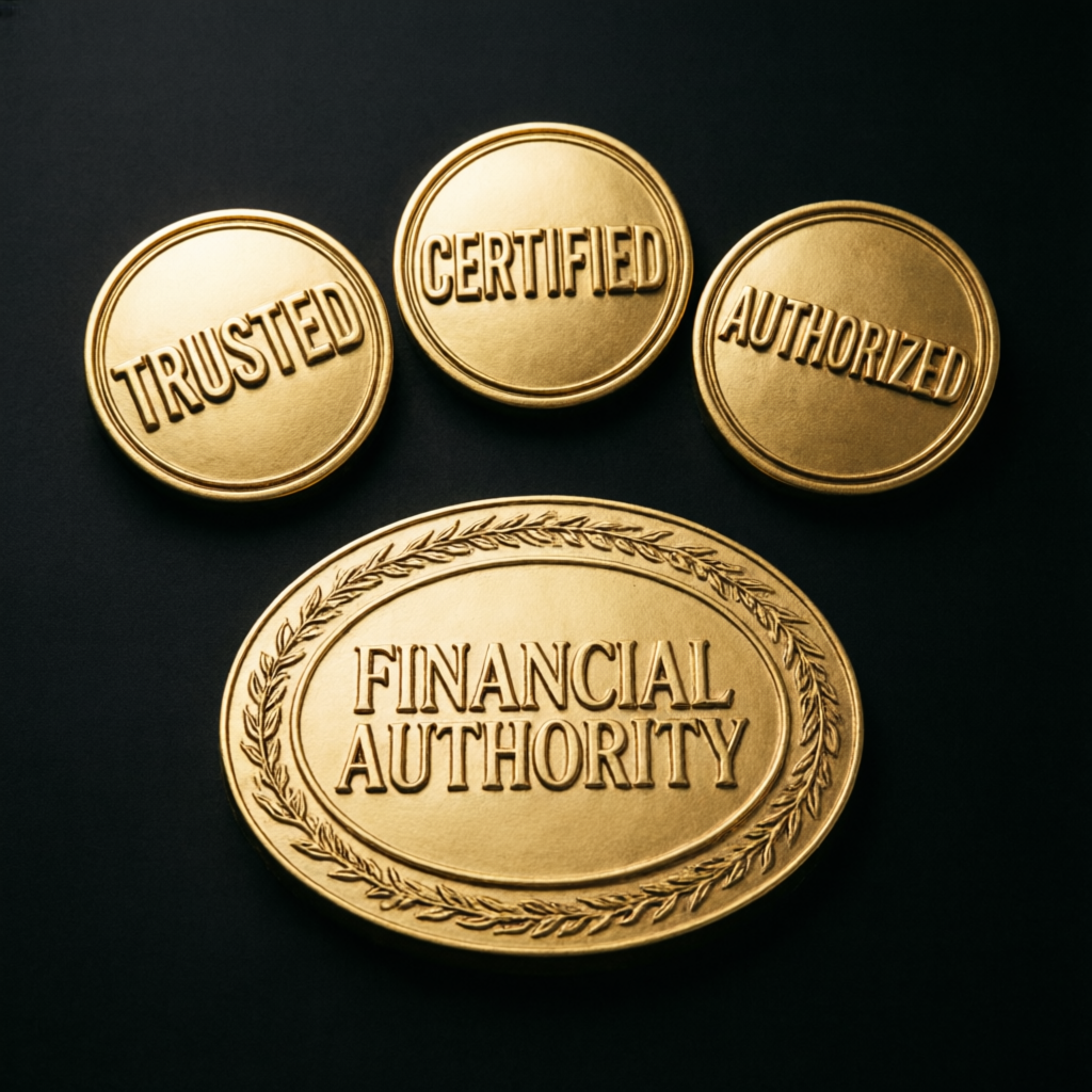 Trusted certified authorized financial authority badges for prop firm services