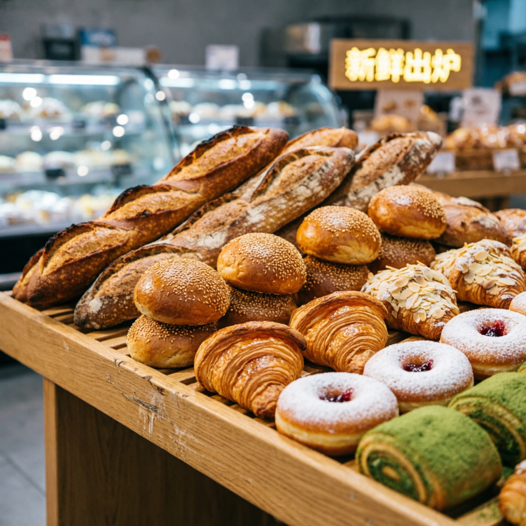 Bakery section fresh bread at Metro Supermarket New Delhi