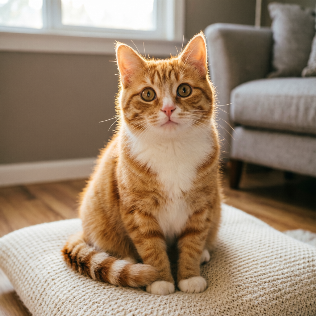 Cat on cushion