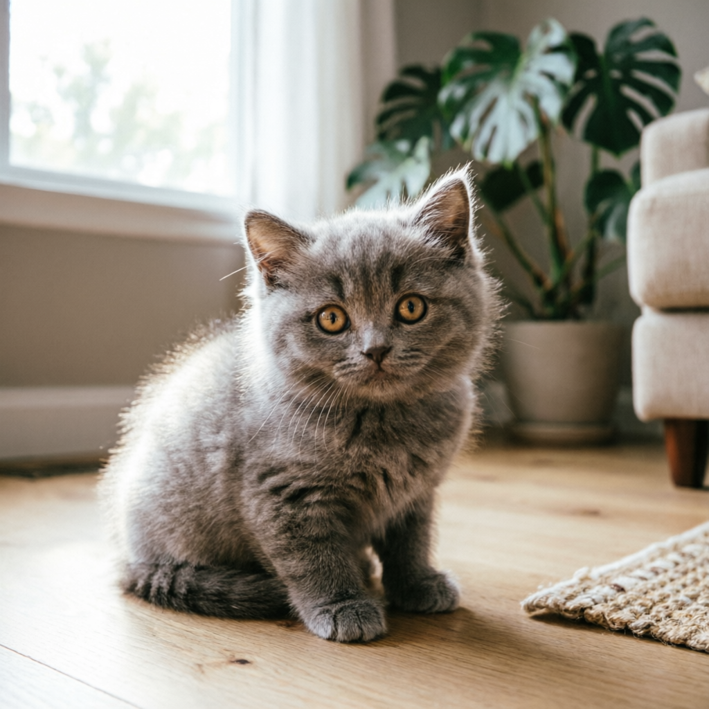 Cute kitten playing