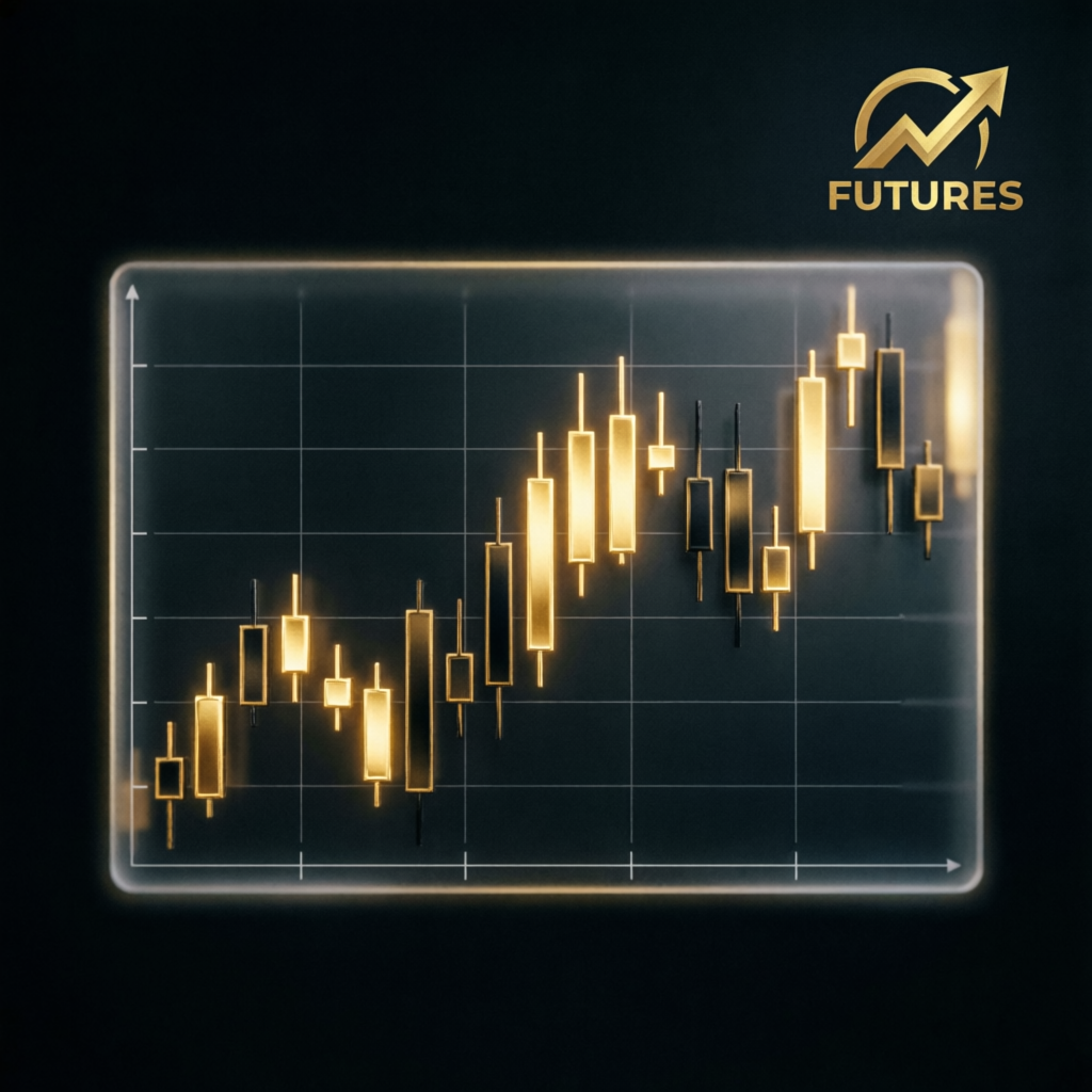 Gold futures trading chart showing upward trend for My Funded Futures trading