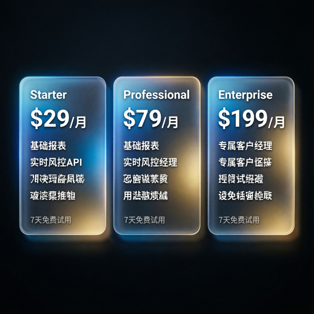 My Funded Futures pricing plans comparison showing Starter, Professional, and Enterprise tiers