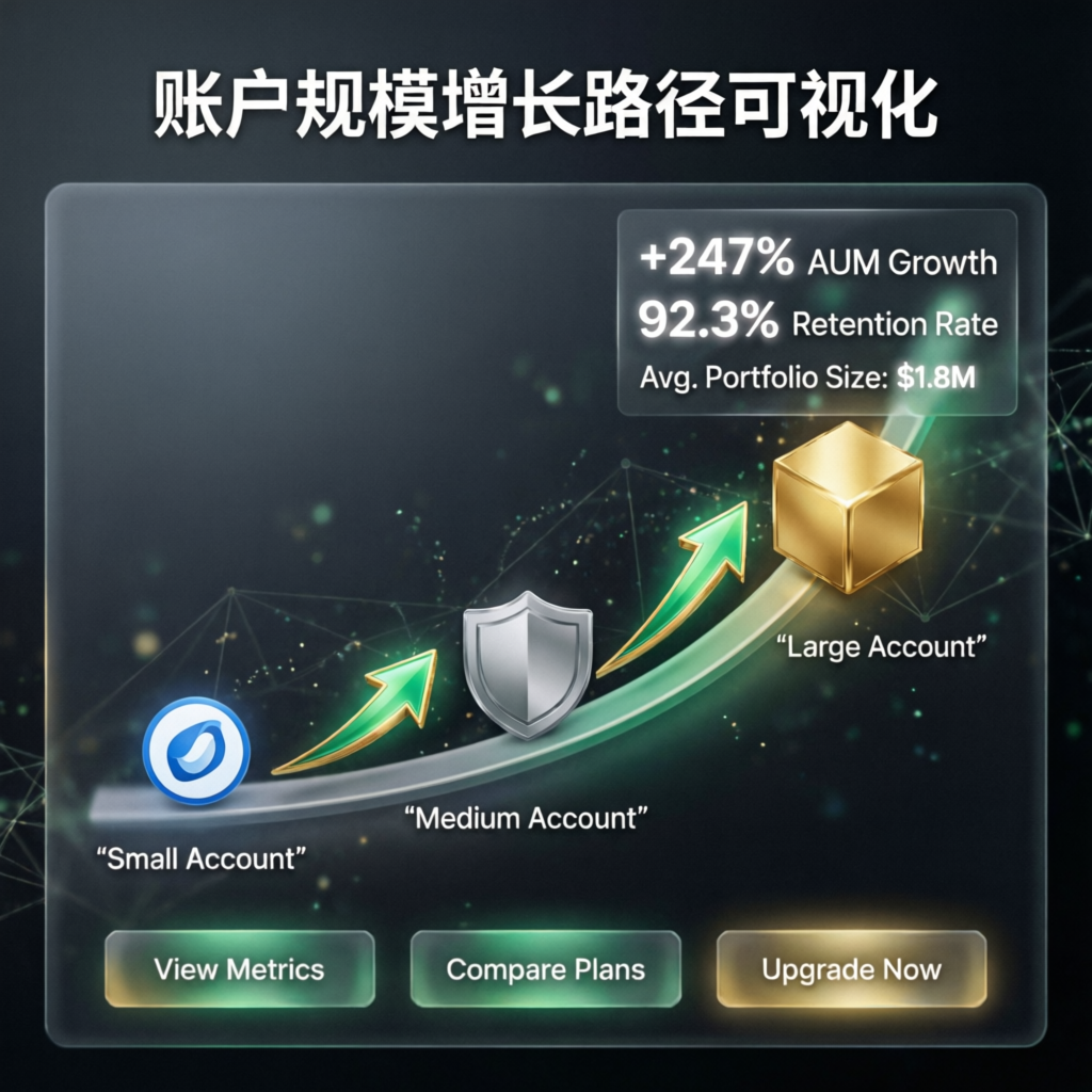 Account scaling progression showing growth from small to large funded futures accounts