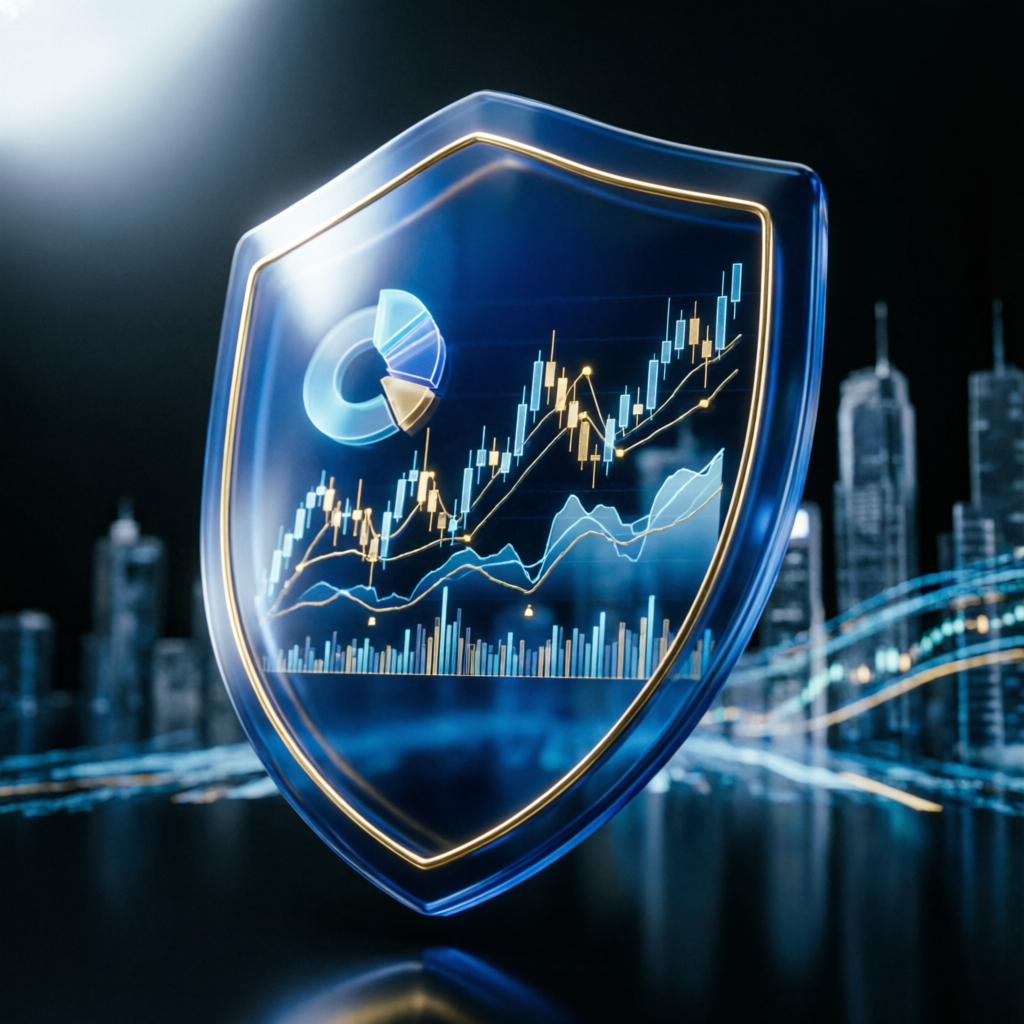 Risk management shield protecting trading account from drawdown