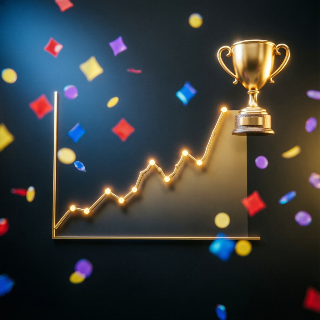 Successful funded trader achievement with profit chart