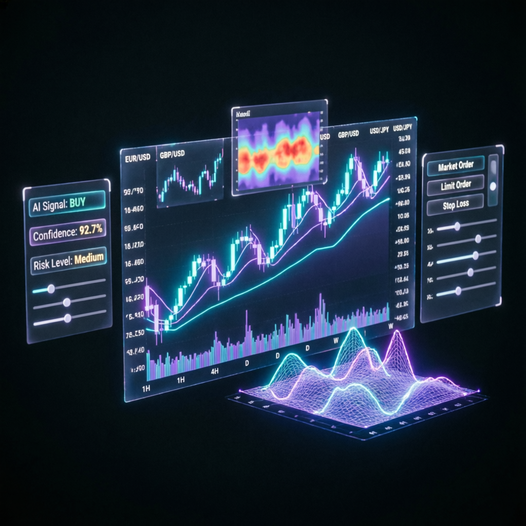 AI-powered prop firm trading dashboard with advanced financial charts