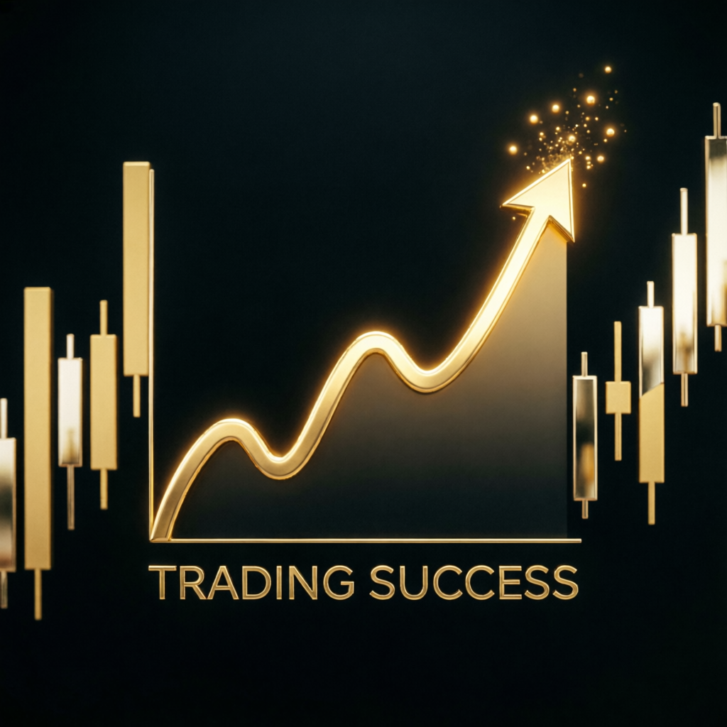 Trading success chart showing consistent profits