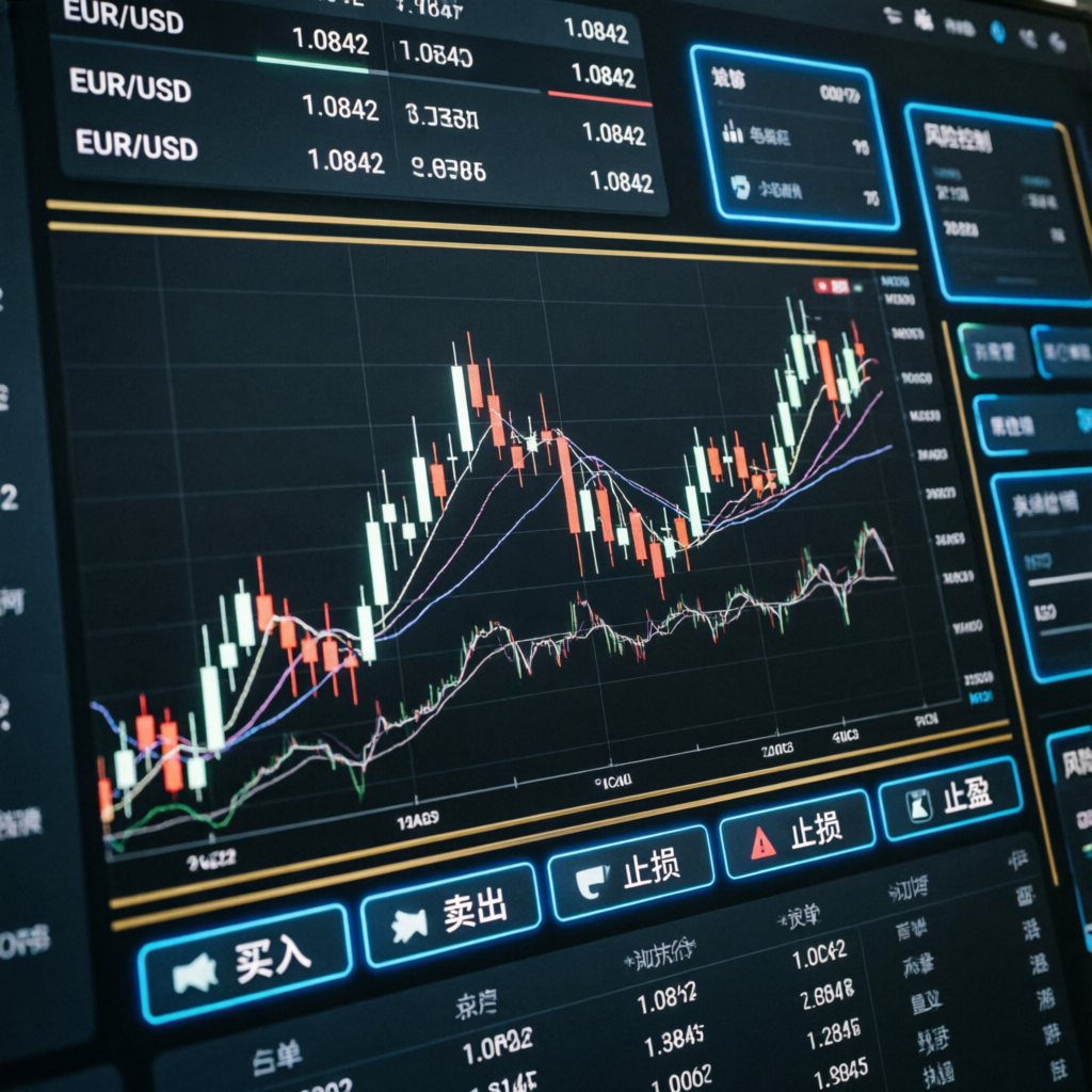 Professional trading dashboard showing Eightcap challenge analysis and forex charts
